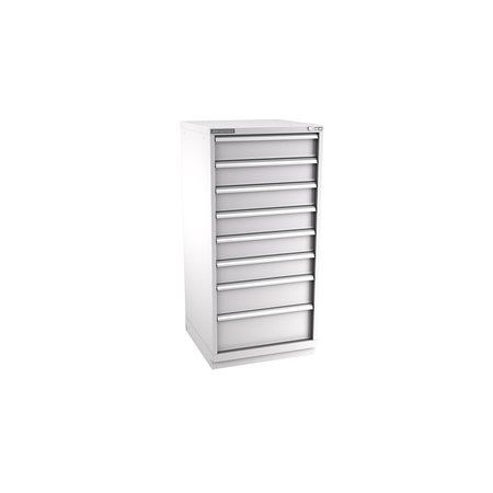 CHAMPION TOOL STORAGE Modular Drawer Cabinet, 8 Drawer, Light Gray, Steel, 28 in W x 28-1/2 in D x 59-1/2 in H S27000801ILCFTB-LG